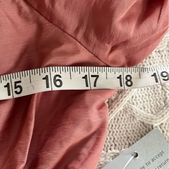 August Sky Dark Blush Puffy Sleeve Stretchy Maxi Dress Women’s size medium - Picture 15 of 15